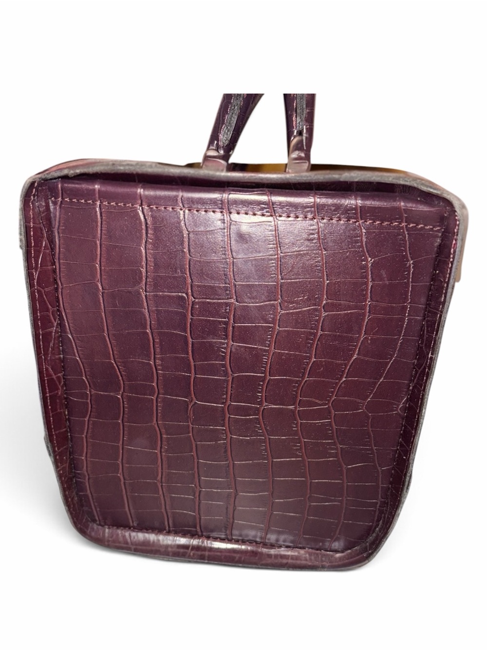 Vintage Bobbi Brown Faux Croc Cosmetic Train Case - Burgundy / Plum - Picture 5 of 8